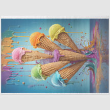 Ice cream cones Pastel Colors Tissue Paper