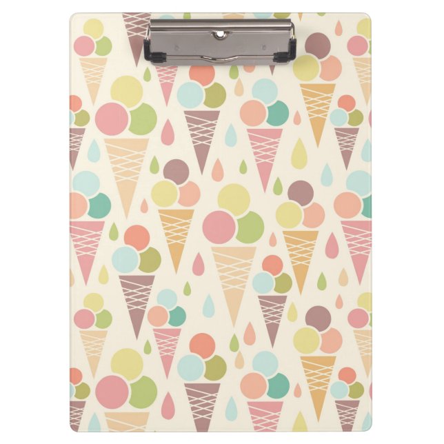 Ice cream cones pattern clipboard (Front)