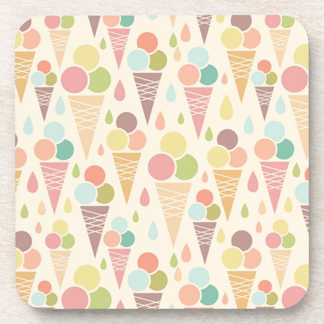 Ice cream cones pattern coaster (Front)
