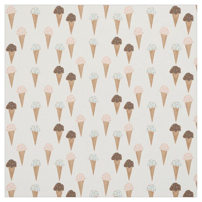 Ice Cream Cones Pattern Fabric (Swatch)