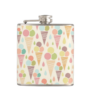 Ice cream cones pattern hip flask
