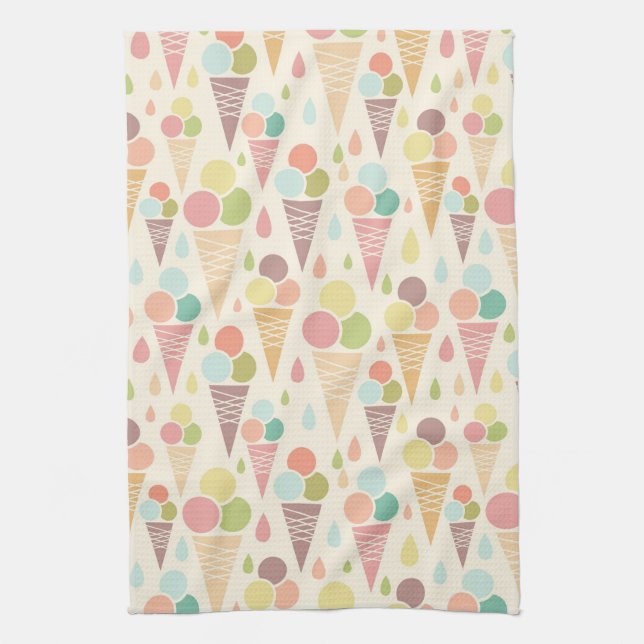 Ice cream cones pattern kitchen towel (Vertical)