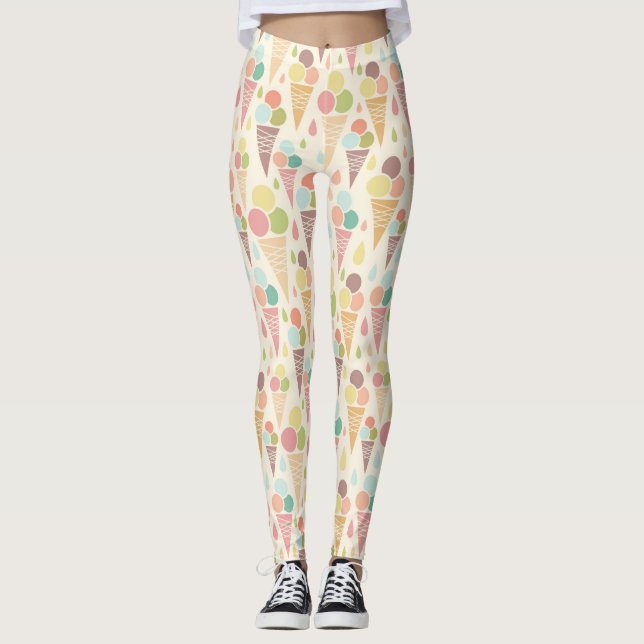 Ice cream cones pattern leggings (Front)