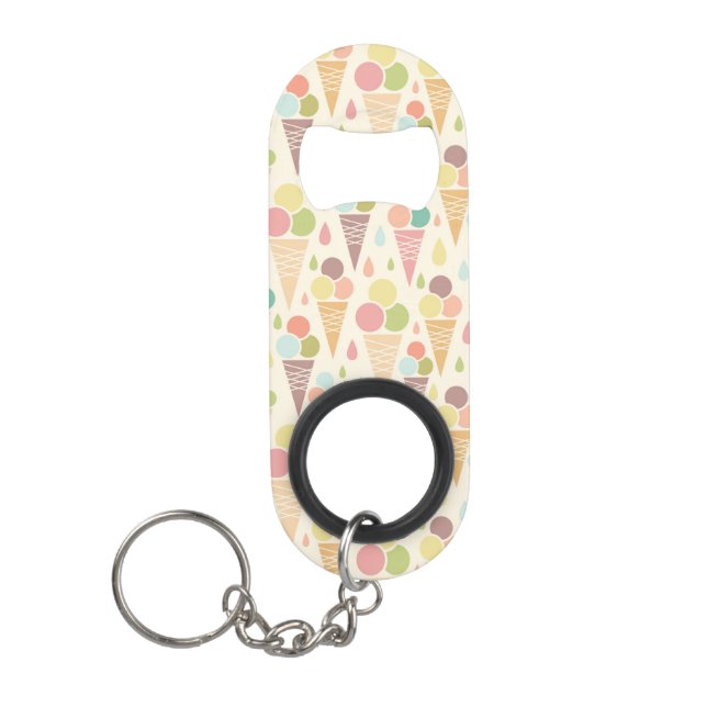 Ice cream cones pattern mini bottle opener (Front)