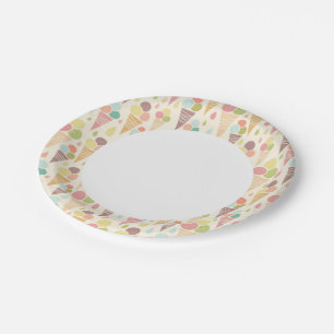 Ice cream cones pattern paper plate