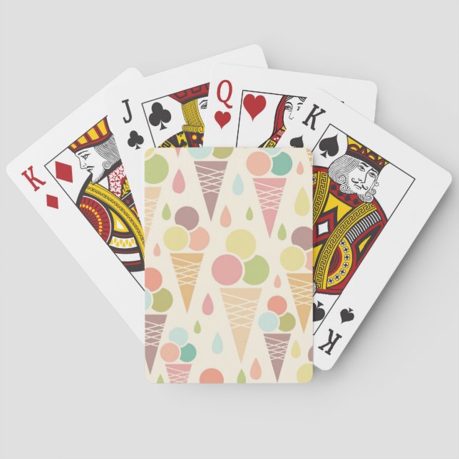 Ice cream cones pattern playing cards (Back)