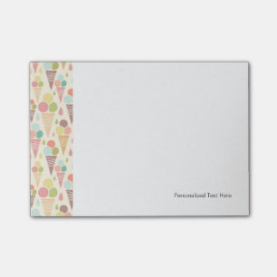 Ice cream cones pattern post-it notes