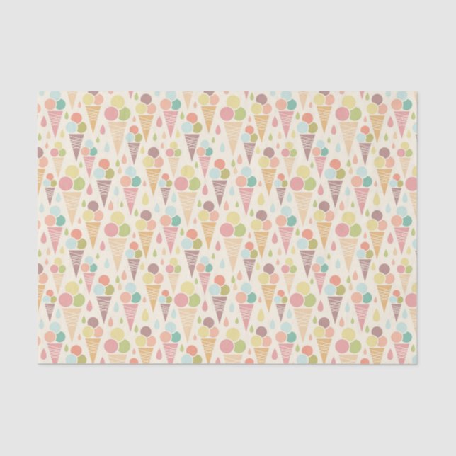 Ice cream cones pattern tissue paper (Front)