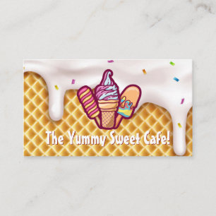 Ice Cream Cones   Sprinkles Icing Drips Business Card