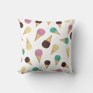 Ice cream cones throw pillow