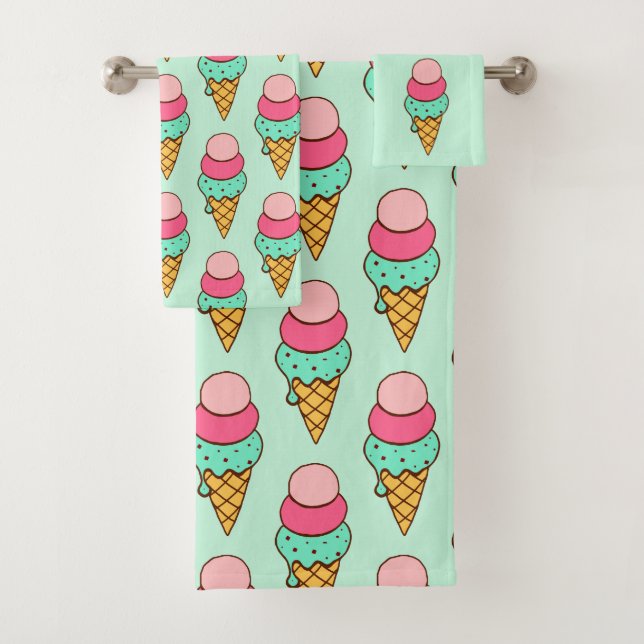 Ice Cream Cones Towel Set Gift (Insitu)