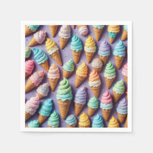 Ice Cream Cones With Sprinkles Napkin