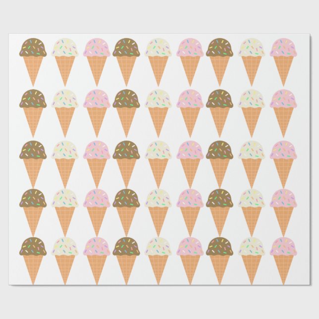 Ice Cream Cones Wrapping Paper (Flat)