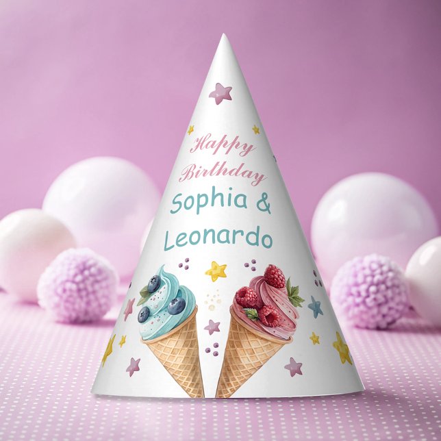 Ice Cream Cool Birthday Party Party Hat (Creator Uploaded)