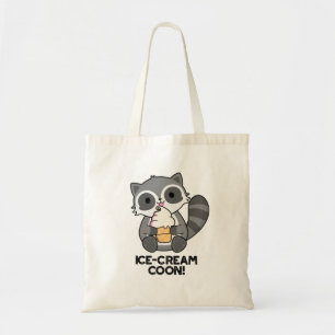 Ice Cream Coon Funny Animal Racoon Pun  Tote Bag