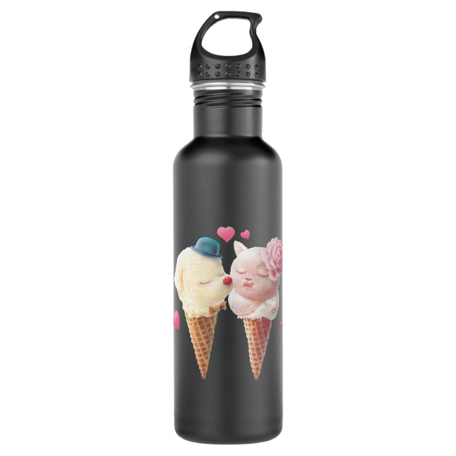 Ice Cream Couple – Love at First Lick 710 Ml Water Bottle (Front)