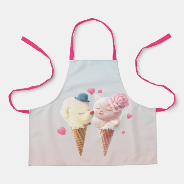 Ice Cream Couple – Love at First Lick Apron (Front)