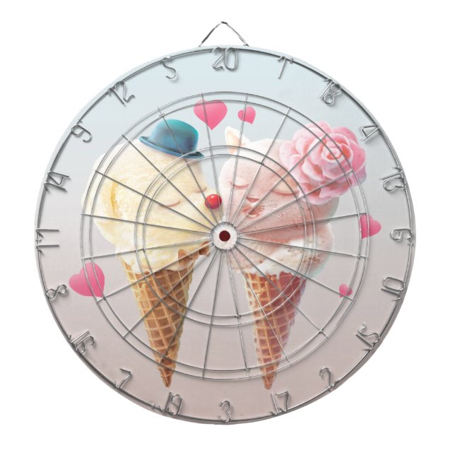 Ice Cream Couple – Love at First Lick Dartboard (Front)