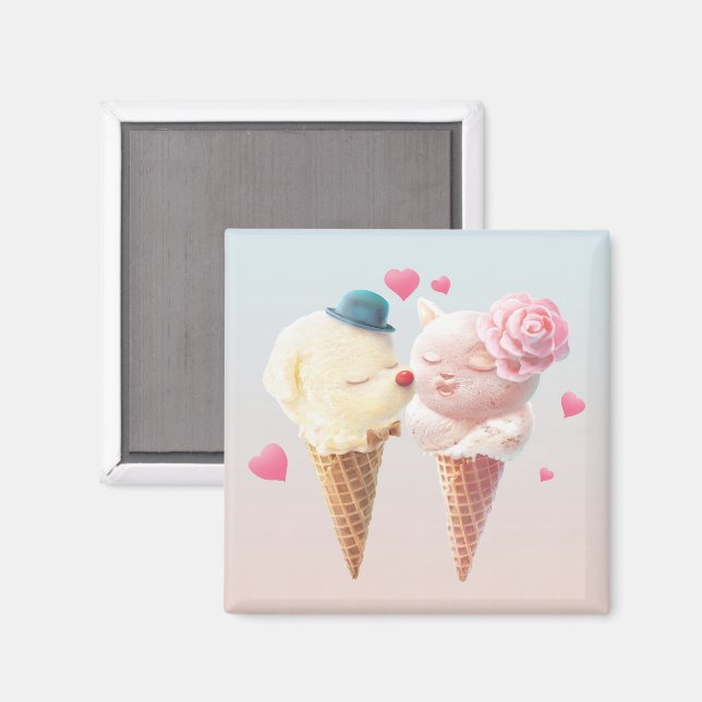 Ice Cream Couple – Love at First Lick Magnet (Front/Back)