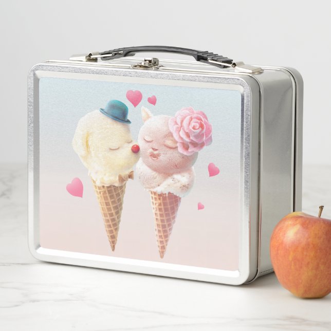 Ice Cream Couple – Love at First Lick Metal Lunch Box (In Situ)