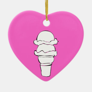 ice cream curls ceramic ornament