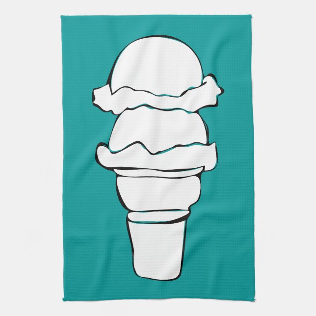ice cream curls kitchen towel (Vertical)