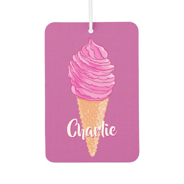 Ice Cream custom name car air freshner Car Air Freshener (Front)