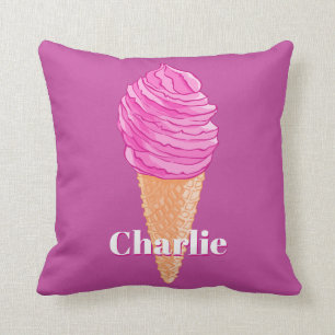 Ice Cream custom name & colour throw pillows