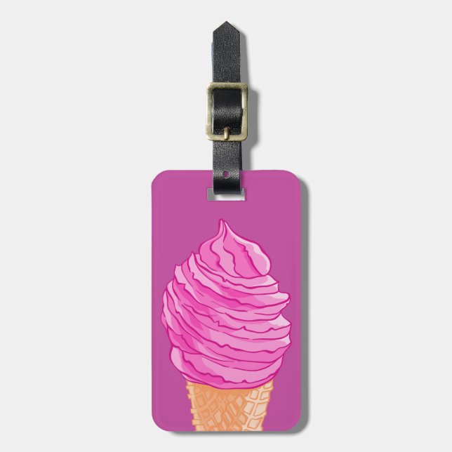 Ice Cream custom text luggage tag (Front Vertical)