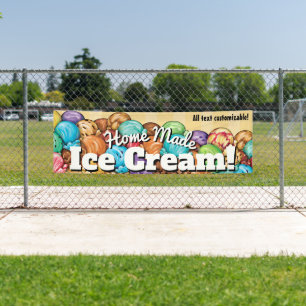 Ice Cream Customizable Banner Sign. Shop.Truck