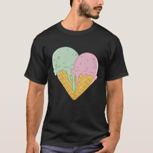 Ice Cream  Cute Heart Valentine's Day Couple Match T-Shirt