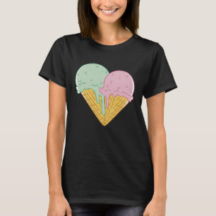 Ice Cream  Cute Heart Valentine's Day Couple Match T-Shirt