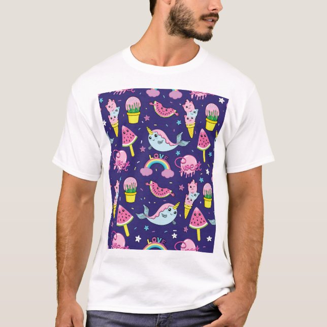 Ice Cream: Cute Seamless T-Shirt (Front)