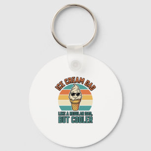 Ice Cream Dad Vintage Funny Cooler Dad Shirt Desig Keychain