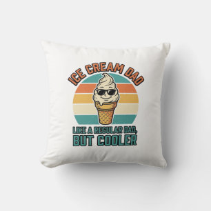 Ice Cream Dad Vintage Funny Cooler Dad Shirt Desig Throw Pillow