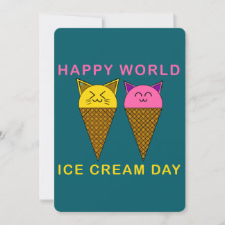 Ice Cream Day Cats Invitation