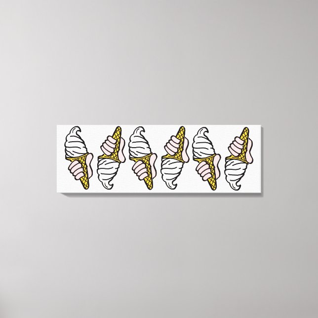 Ice Cream Design with Ice Cream Cone or Cornet Canvas Print (Front)