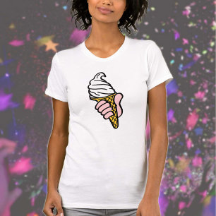 Ice Cream Design with Ice Cream Cone or Cornet T-Shirt