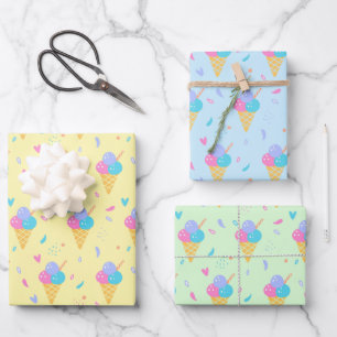 Ice Cream Design  Wrapping Paper Sheet