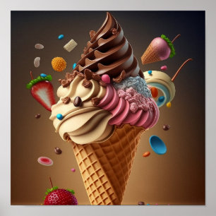 Ice cream Digital Art Poster