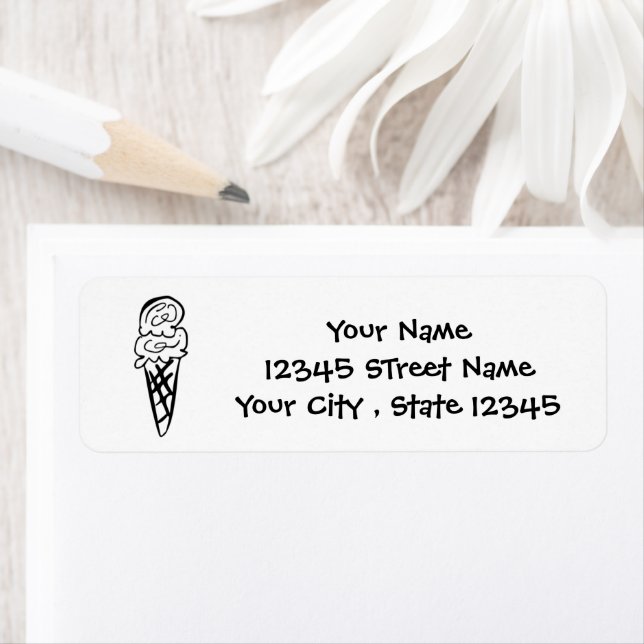 Ice cream doodle logo custom return address (Insitu)