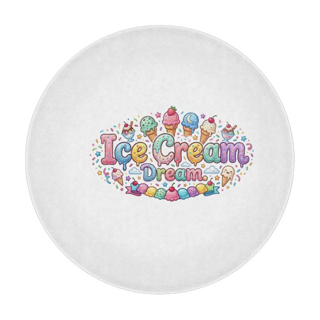 Ice Cream Dream Cutting Board (Front)