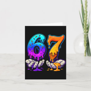 Ice Cream Drip 6 7 Number 67 Six Seven Meme Mens B Card