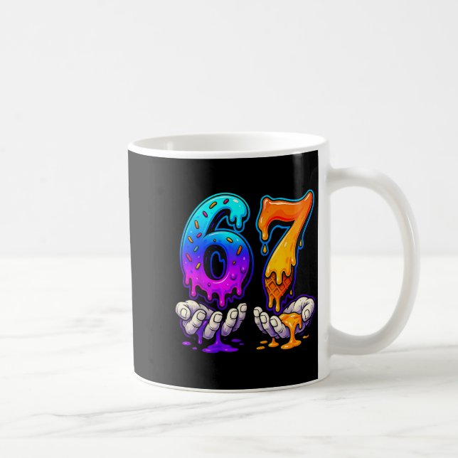 Ice Cream Drip 6 7 Number 67 Six Seven Meme Mens B Coffee Mug (Right)