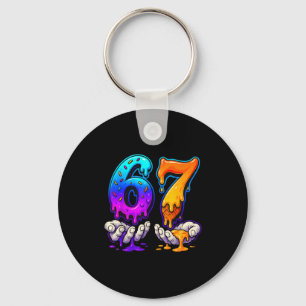 Ice Cream Drip 6 7 Number 67 Six Seven Meme Mens B Keychain