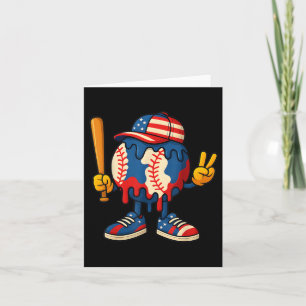 Ice Cream Drip Baseball Boys Back To School Youth Card