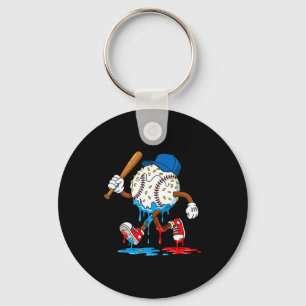 Ice Cream Drip Baseball Sts Baseball Lifestyle Boy Keychain