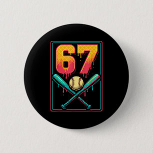 Ice Cream Drip Baseball Stuff 67 Meme Gen Alpha &a 2 Inch Round Button