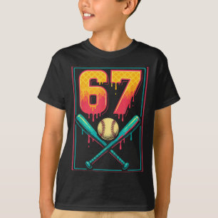 Ice Cream Drip Baseball Stuff 67 Meme Gen Alpha &a T-Shirt