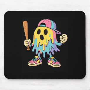 Ice Cream Drip Colourful Ghost Sell Spots Hallowee Mouse Pad